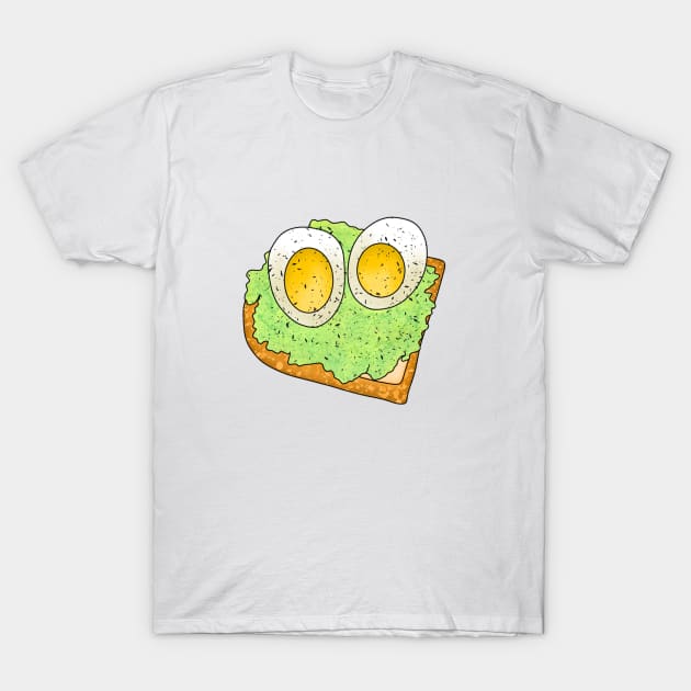 Avocado and egg toast T-Shirt by cariespositodesign